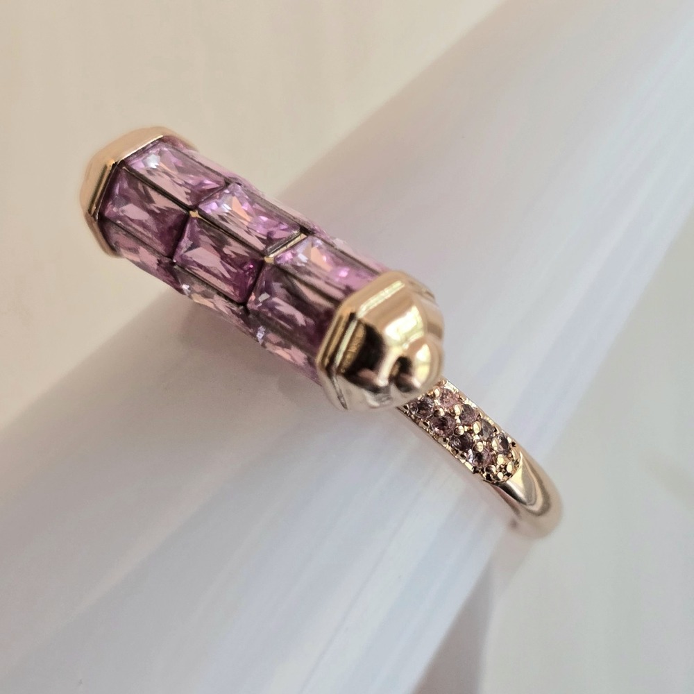 Bomb Party RG88572 Size 8 Ring - Triple Threat Pink Sapphire Rose Gold NEW $126